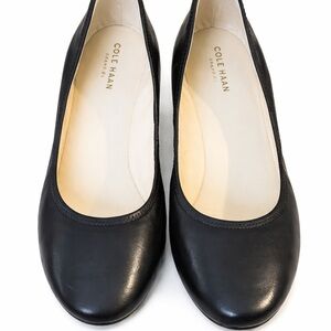 Cole Haan Sloane Wedge Pumps Black Leather Comfort Shoes 10B Brand NEW No Tags
